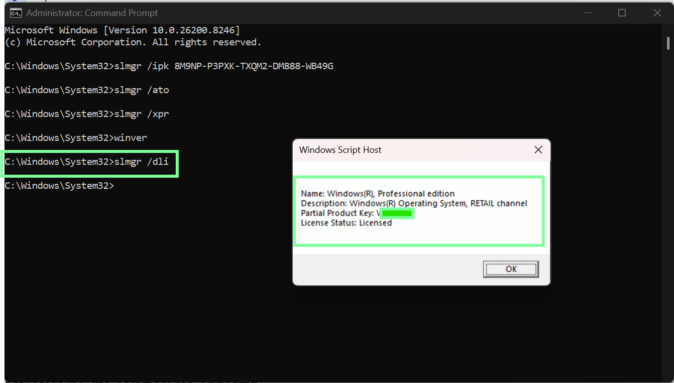 winver result screenshot