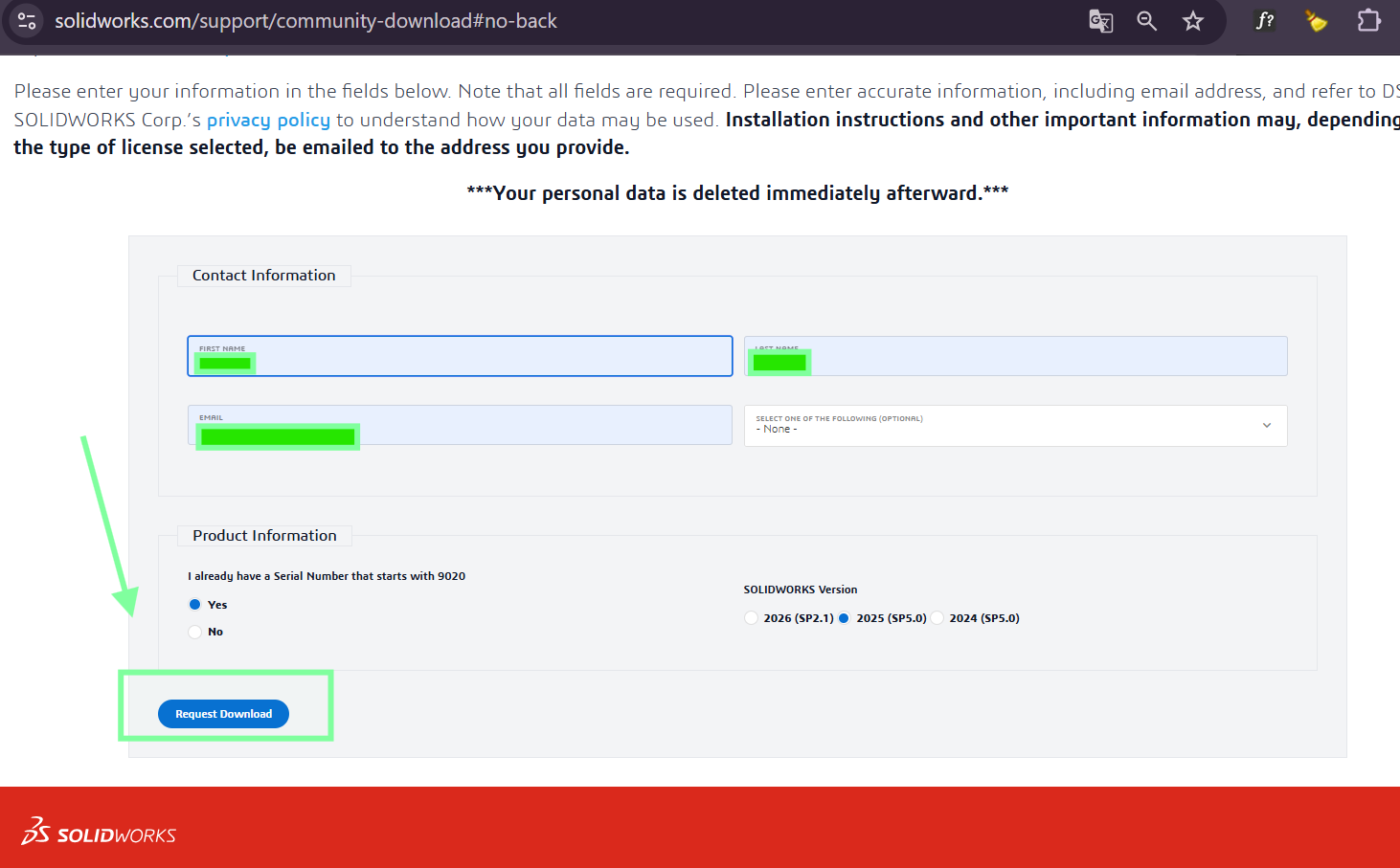 SOLIDWORKS Download Information