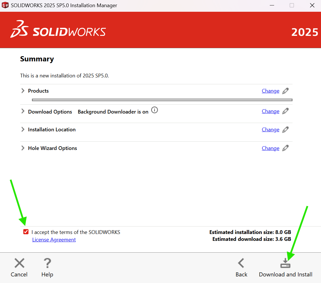 SOLIDWORKS Installation Summary